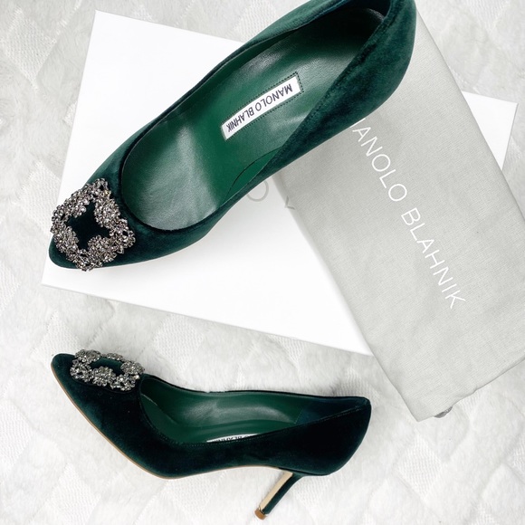Manolo Blahnik Shoes - MANOLO BLAHNIK Hangisi velvet green